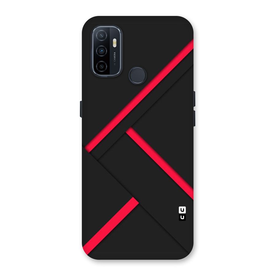 Red Disort Stripes Back Case for Oppo A32
