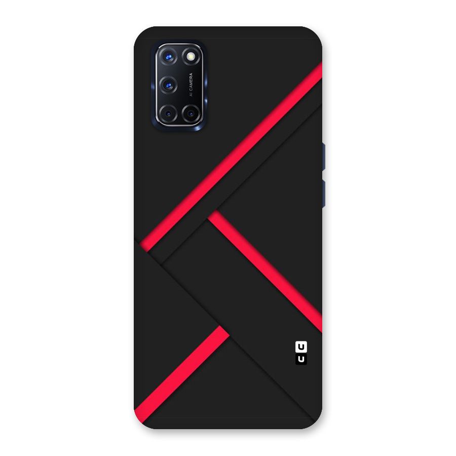 Red Disort Stripes Back Case for Oppo A52