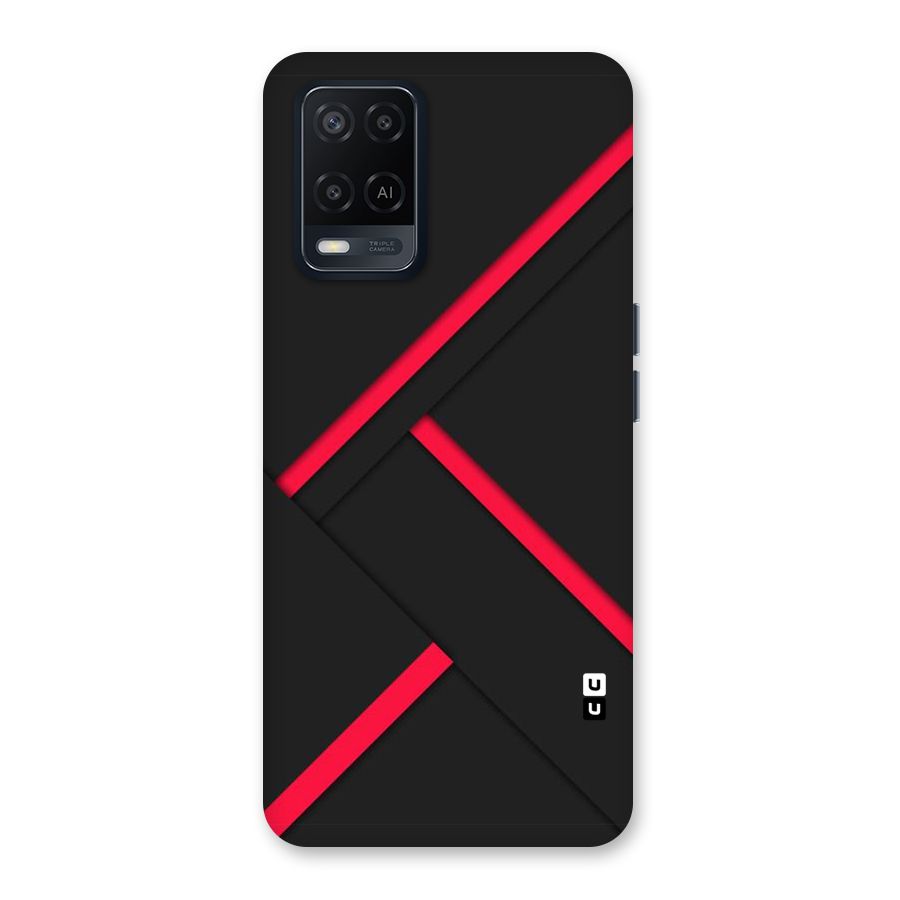 Red Disort Stripes Back Case for Oppo A54