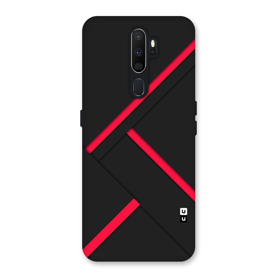 Red Disort Stripes Back Case for Oppo A5 (2020)