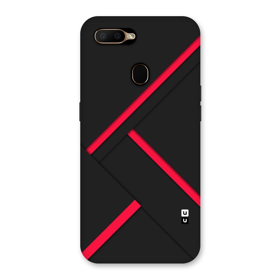 Red Disort Stripes Back Case for Oppo A5s