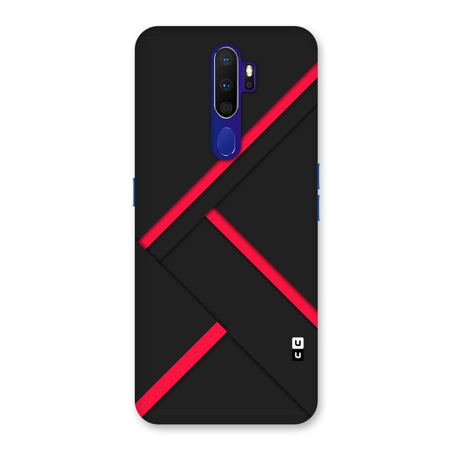 Red Disort Stripes Back Case for Oppo A9 (2020)