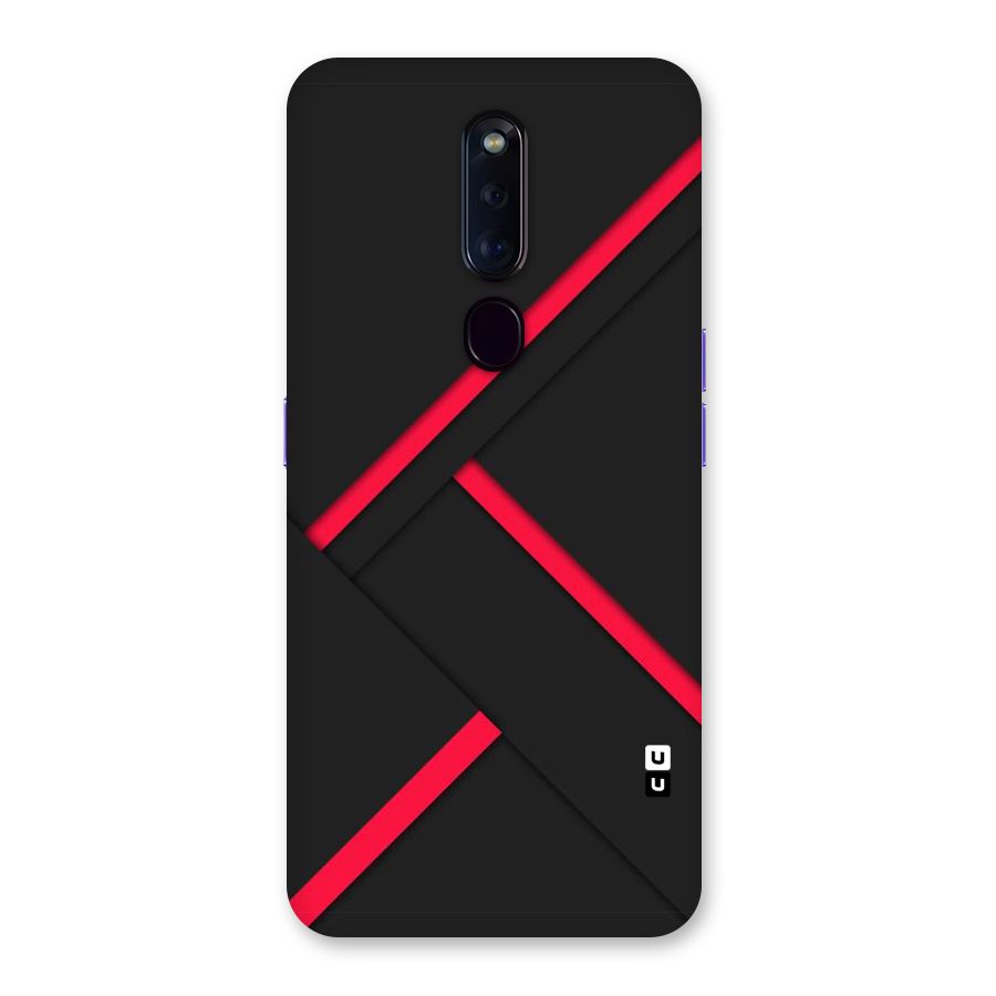 Red Disort Stripes Back Case for Oppo F11 Pro