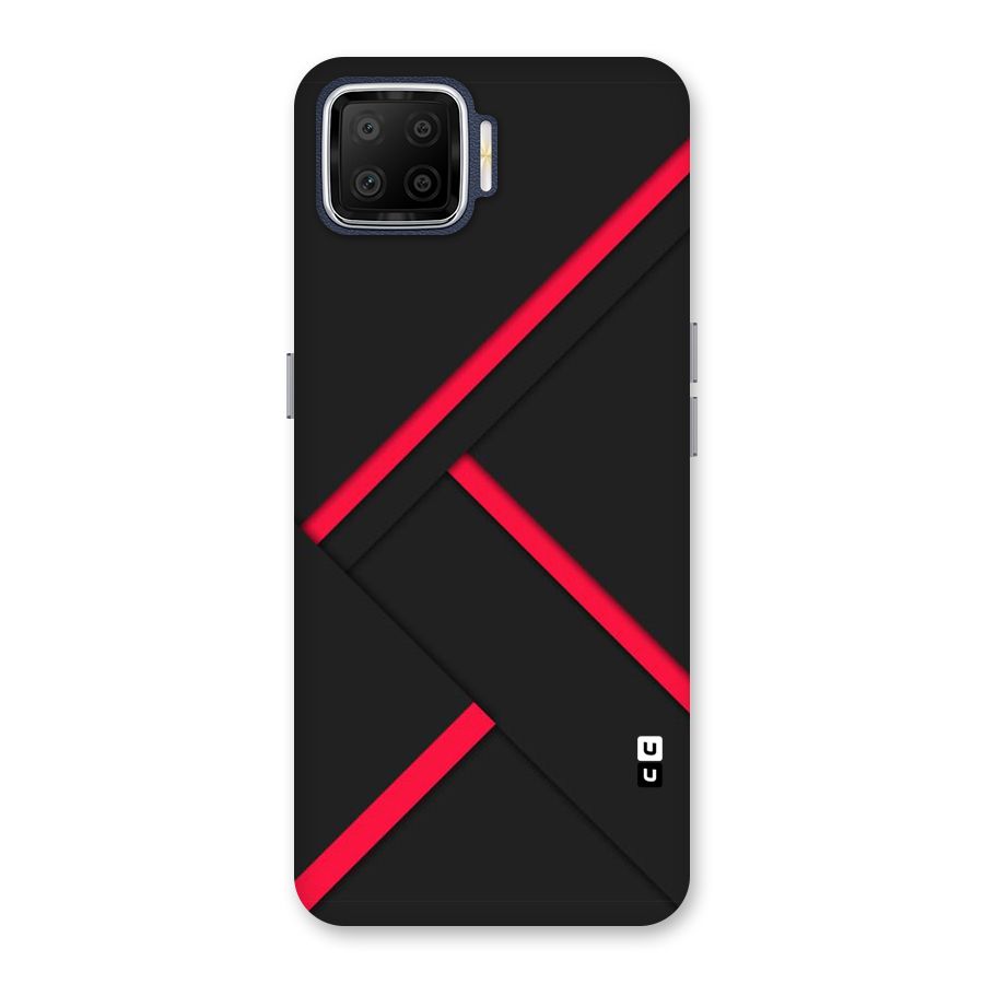 Red Disort Stripes Back Case for Oppo F17