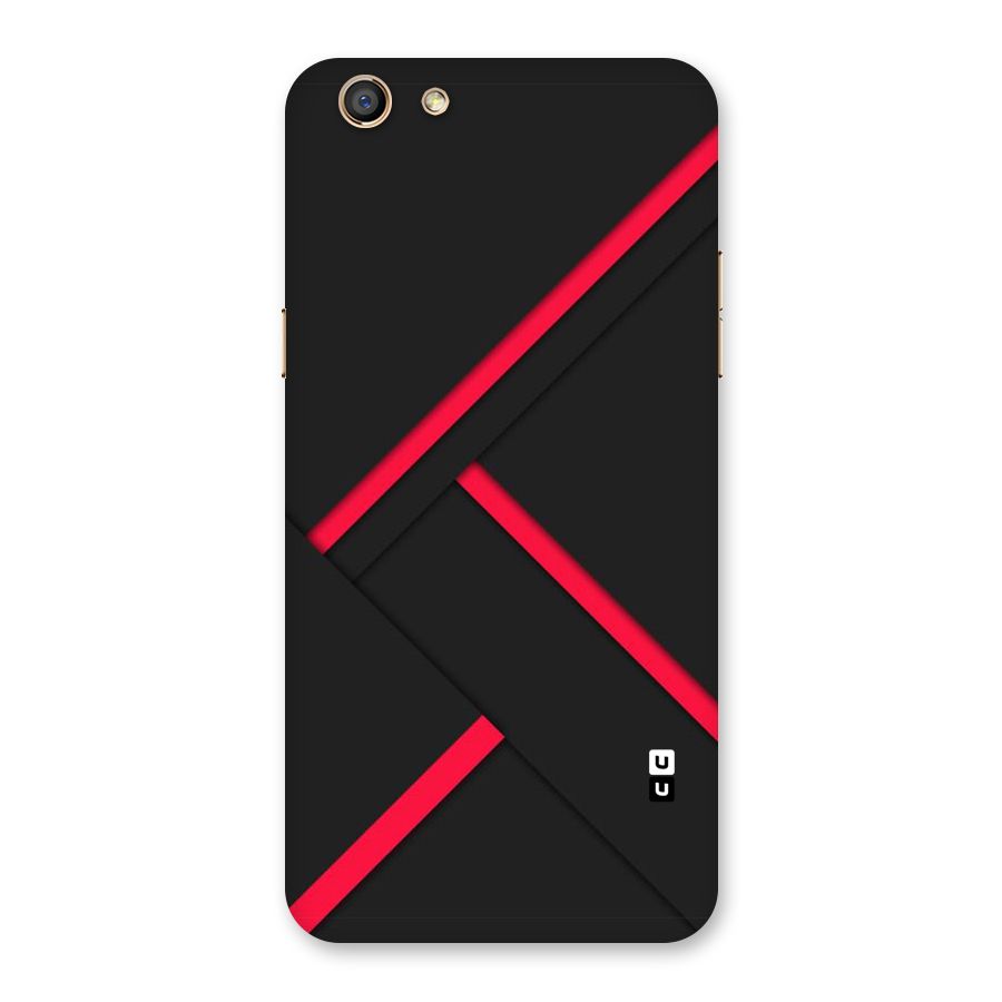 Red Disort Stripes Back Case for Oppo F3