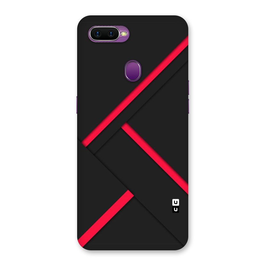 Red Disort Stripes Back Case for Oppo F9