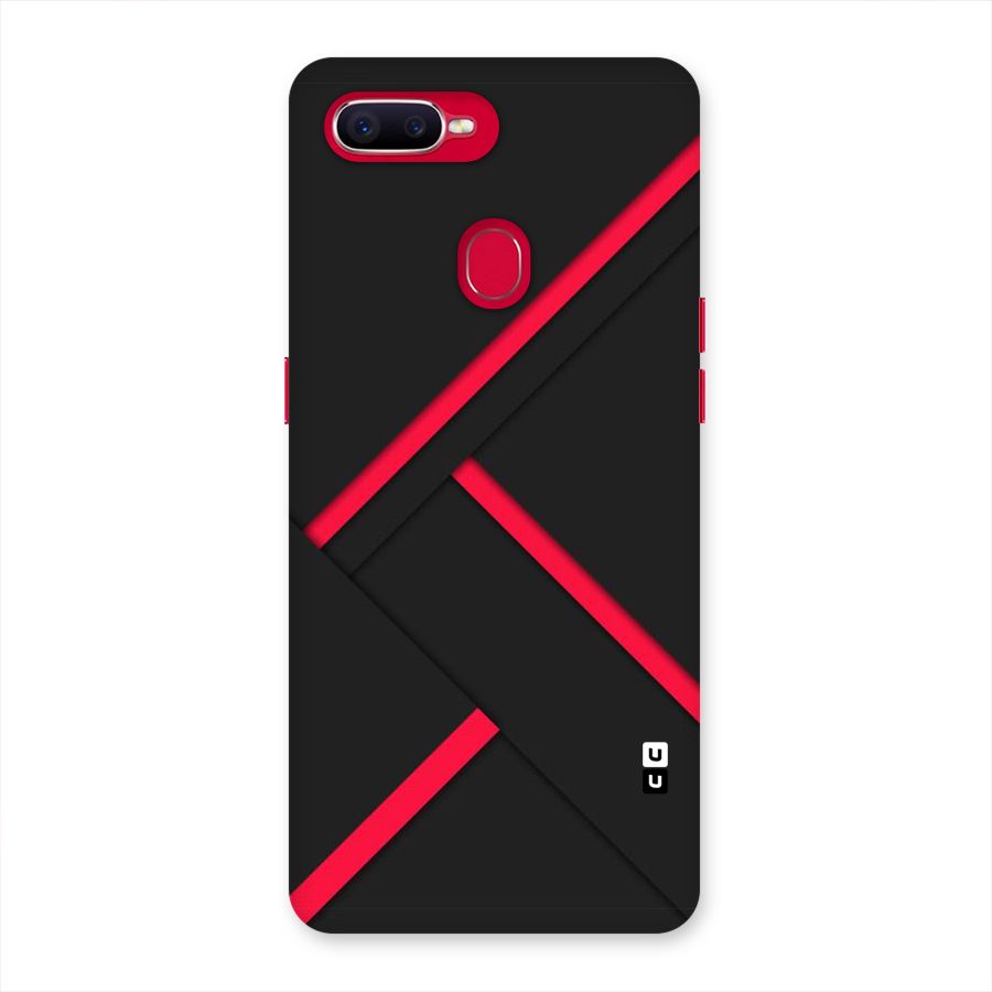 Red Disort Stripes Back Case for Oppo F9 Pro