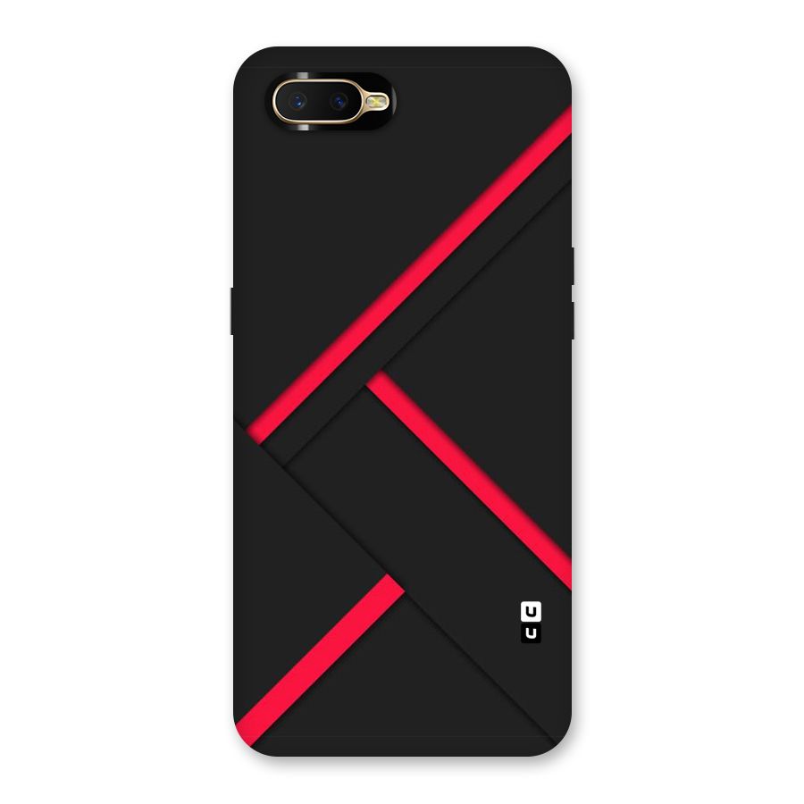 Red Disort Stripes Back Case for Oppo K1
