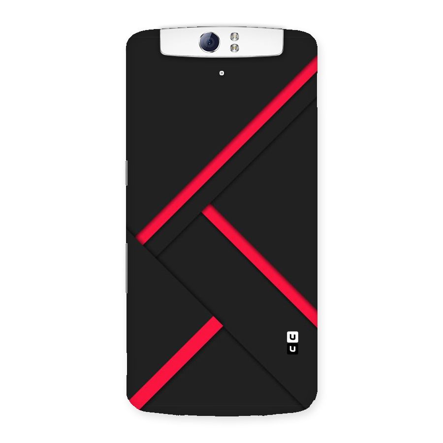 Red Disort Stripes Back Case for Oppo N1