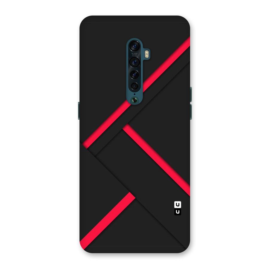 Red Disort Stripes Back Case for Oppo Reno2