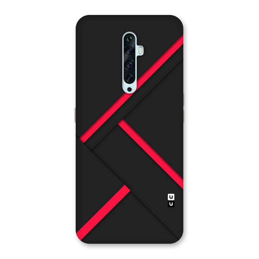 Red Disort Stripes Back Case for Oppo Reno2 F