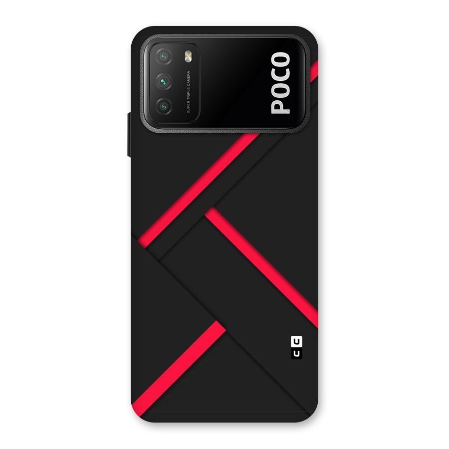 Red Disort Stripes Back Case for Poco M3