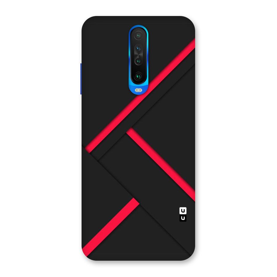 Red Disort Stripes Back Case for Poco X2