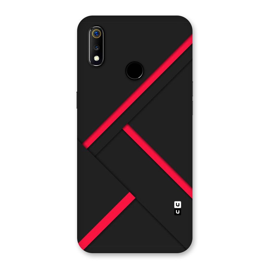 Red Disort Stripes Back Case for Realme 3
