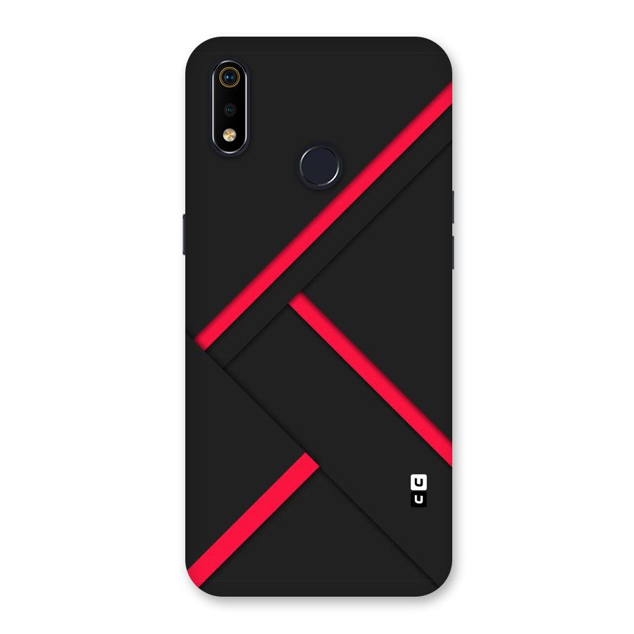 Red Disort Stripes Back Case for Realme 3i