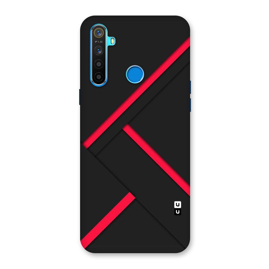 Red Disort Stripes Back Case for Realme 5