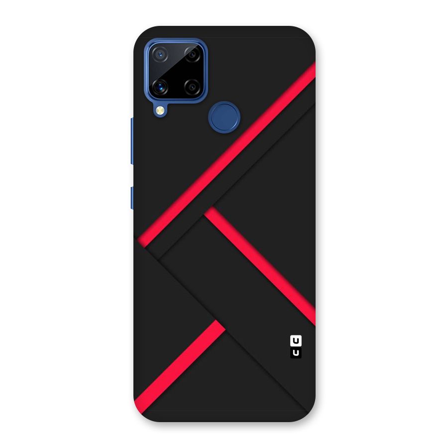 Red Disort Stripes Back Case for Realme C15