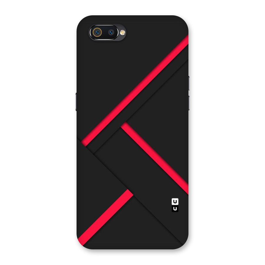 Red Disort Stripes Back Case for Realme C2