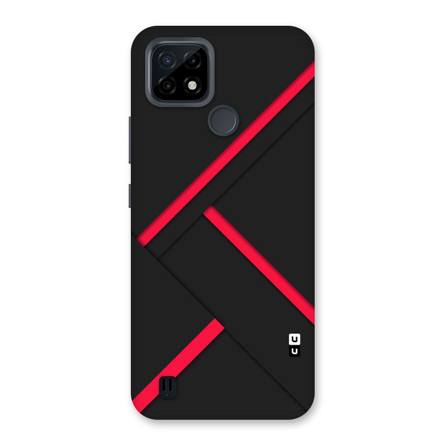 Red Disort Stripes Back Case for Realme C21