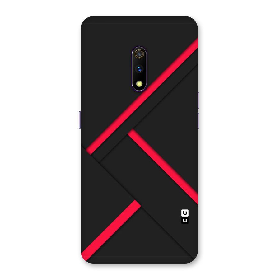 Red Disort Stripes Back Case for Realme X