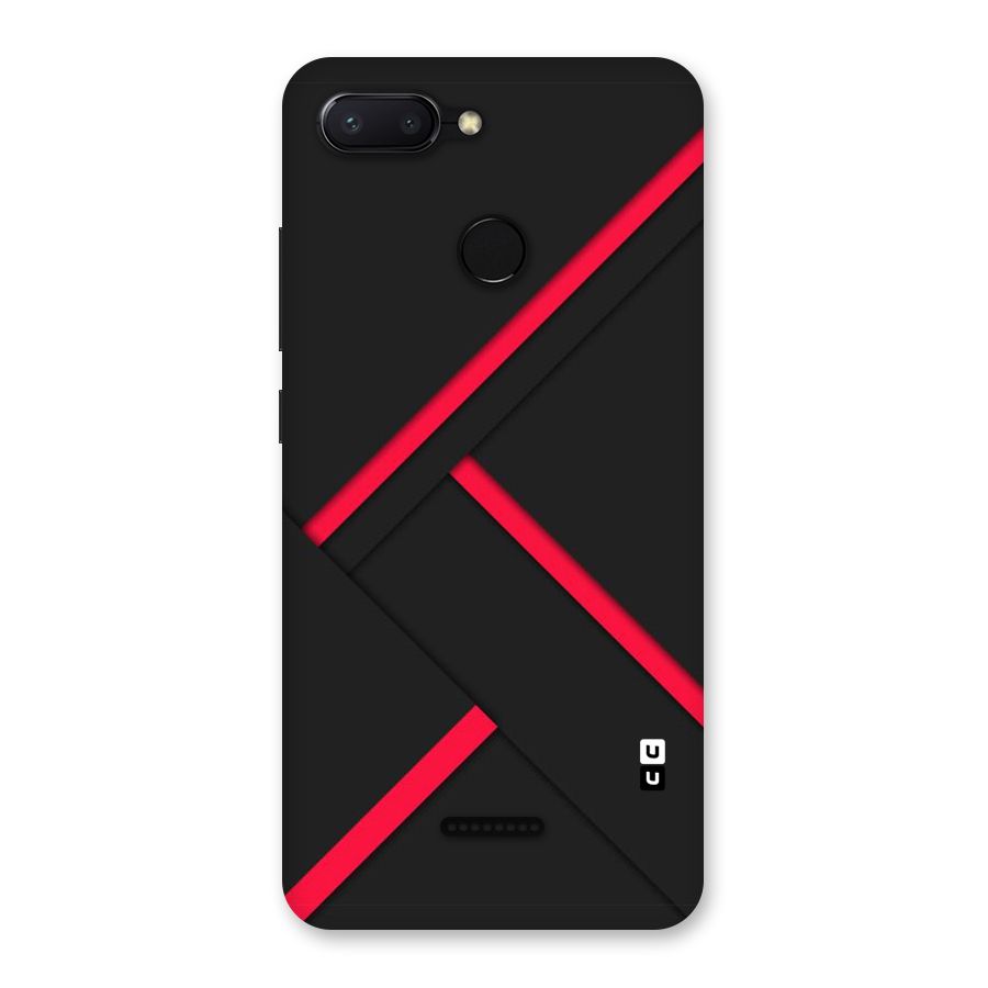 Red Disort Stripes Back Case for Redmi 6