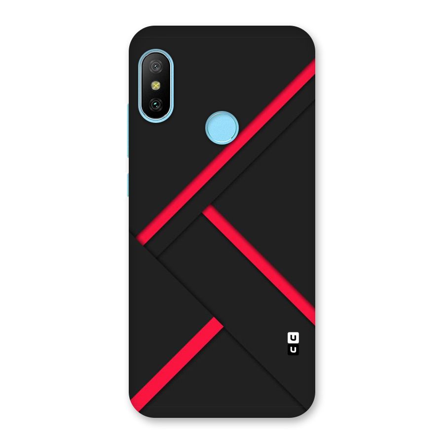 Red Disort Stripes Back Case for Redmi 6 Pro