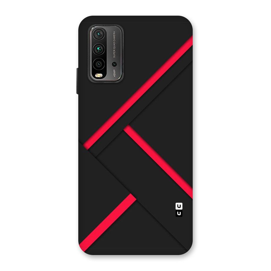 Red Disort Stripes Back Case for Redmi 9 Power