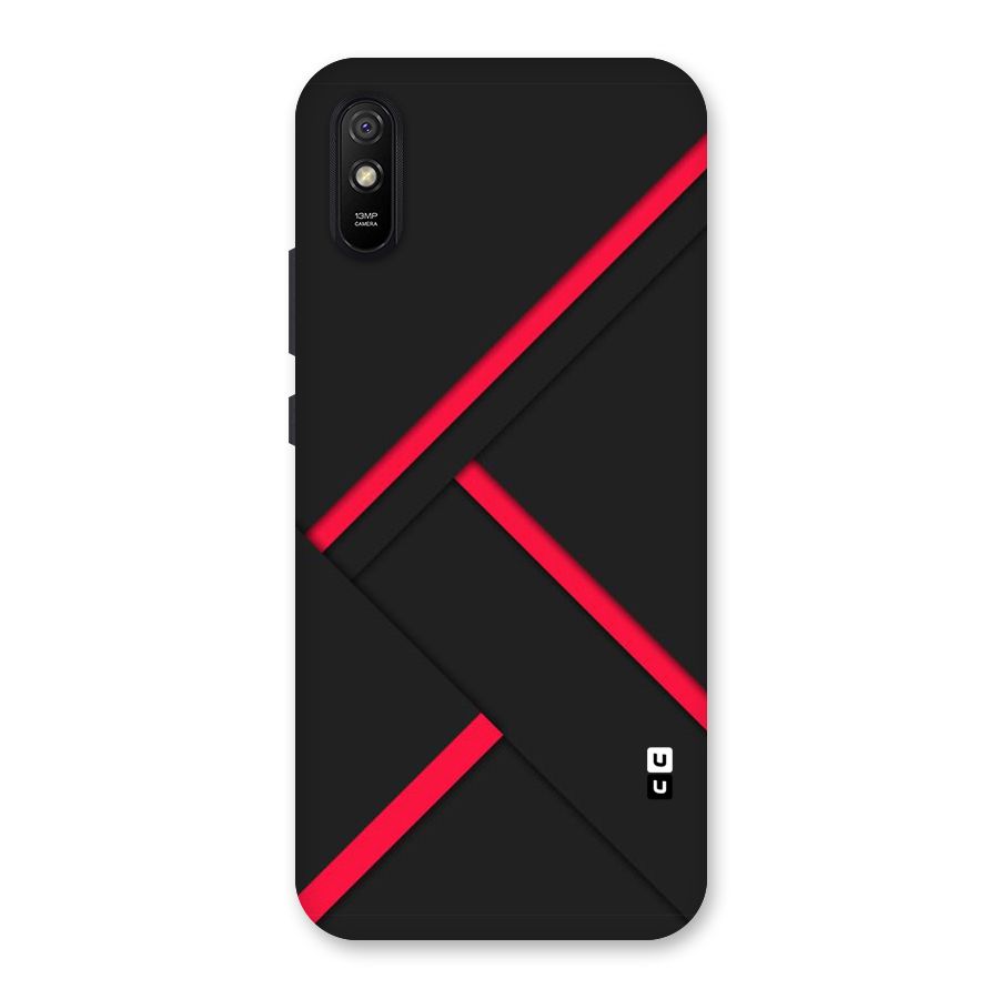 Red Disort Stripes Back Case for Redmi 9i