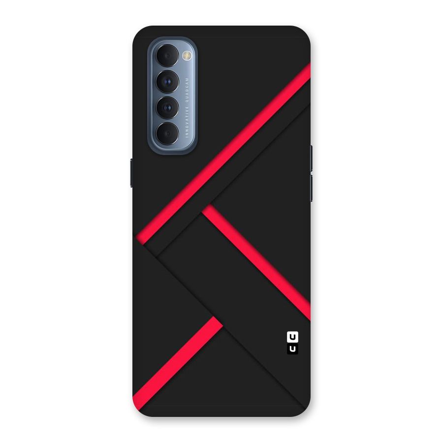 Red Disort Stripes Back Case for Reno4 Pro