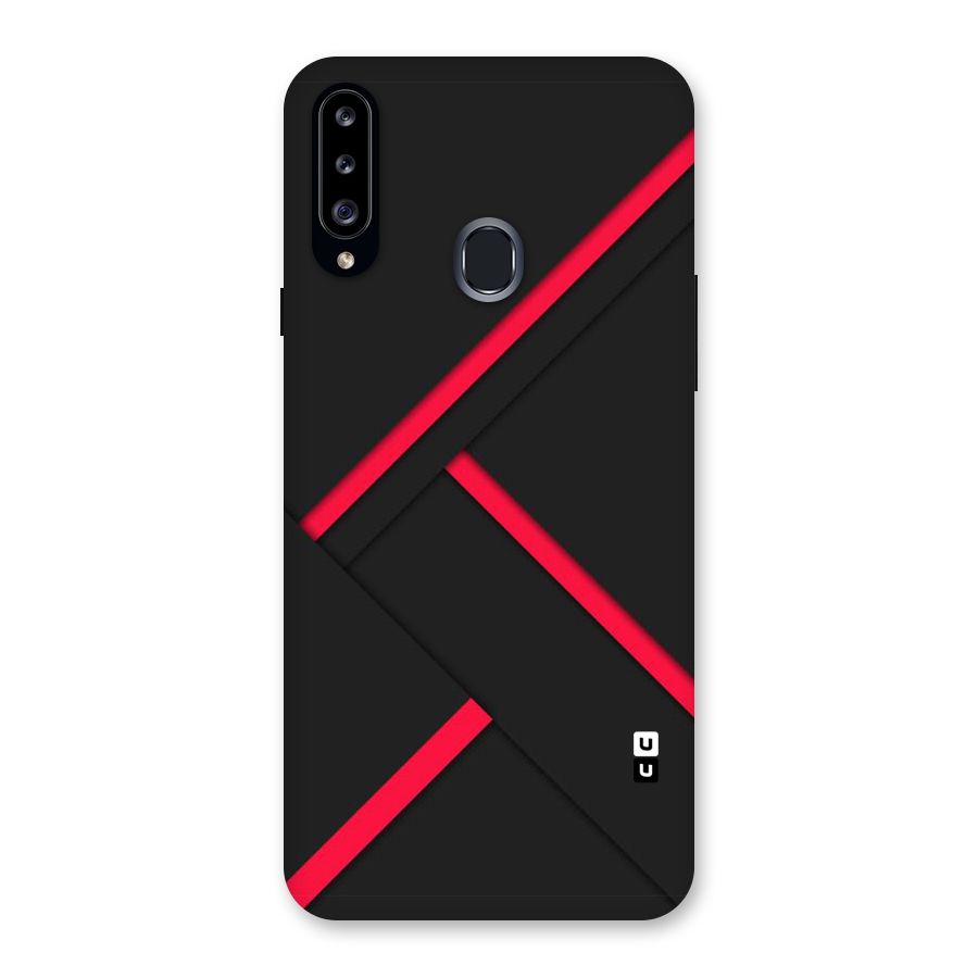 Red Disort Stripes Back Case for Samsung Galaxy A20s
