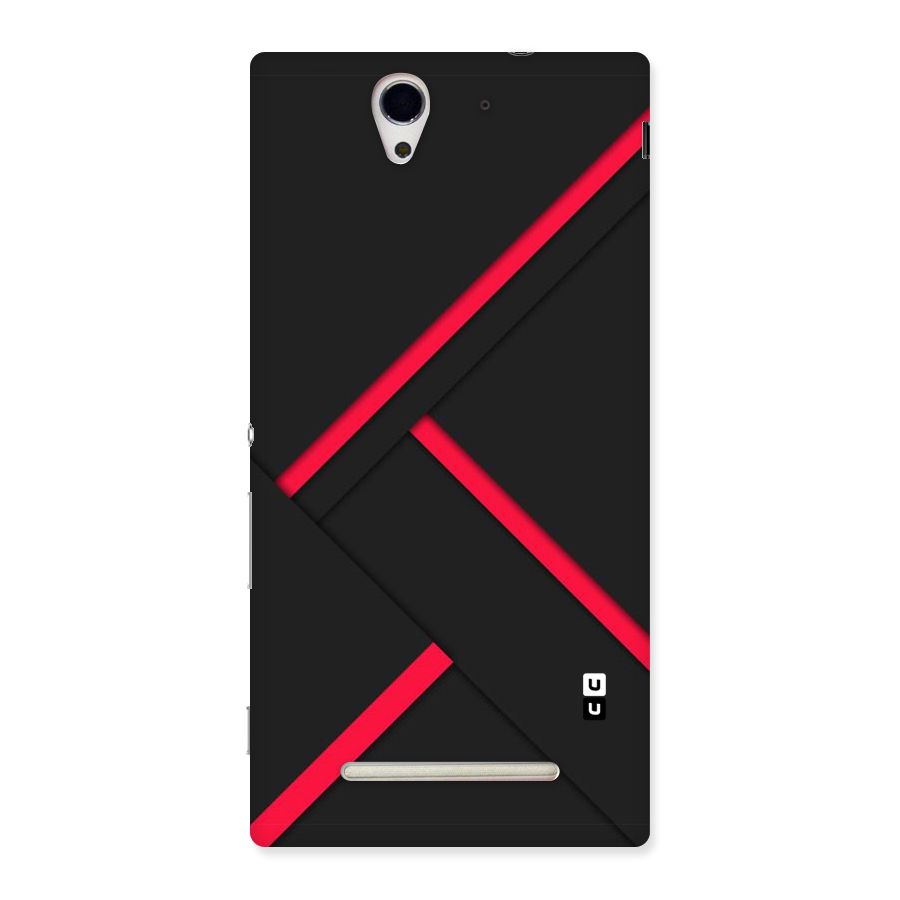 Red Disort Stripes Back Case for Sony Xperia C3