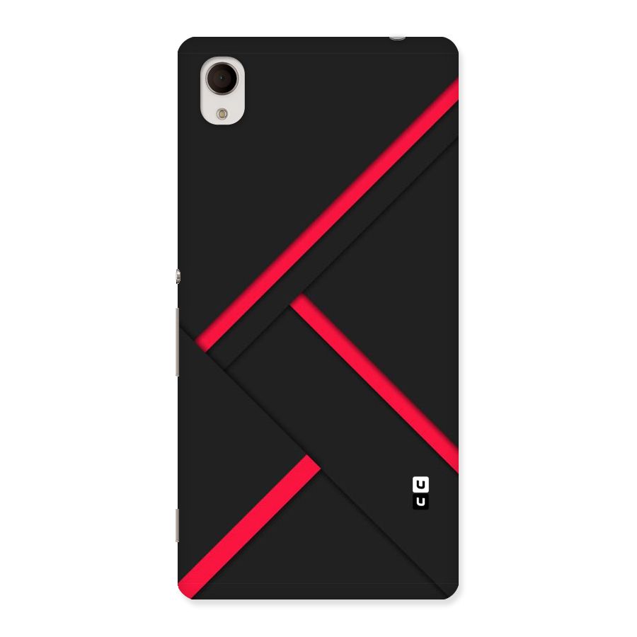 Red Disort Stripes Back Case for Sony Xperia M4