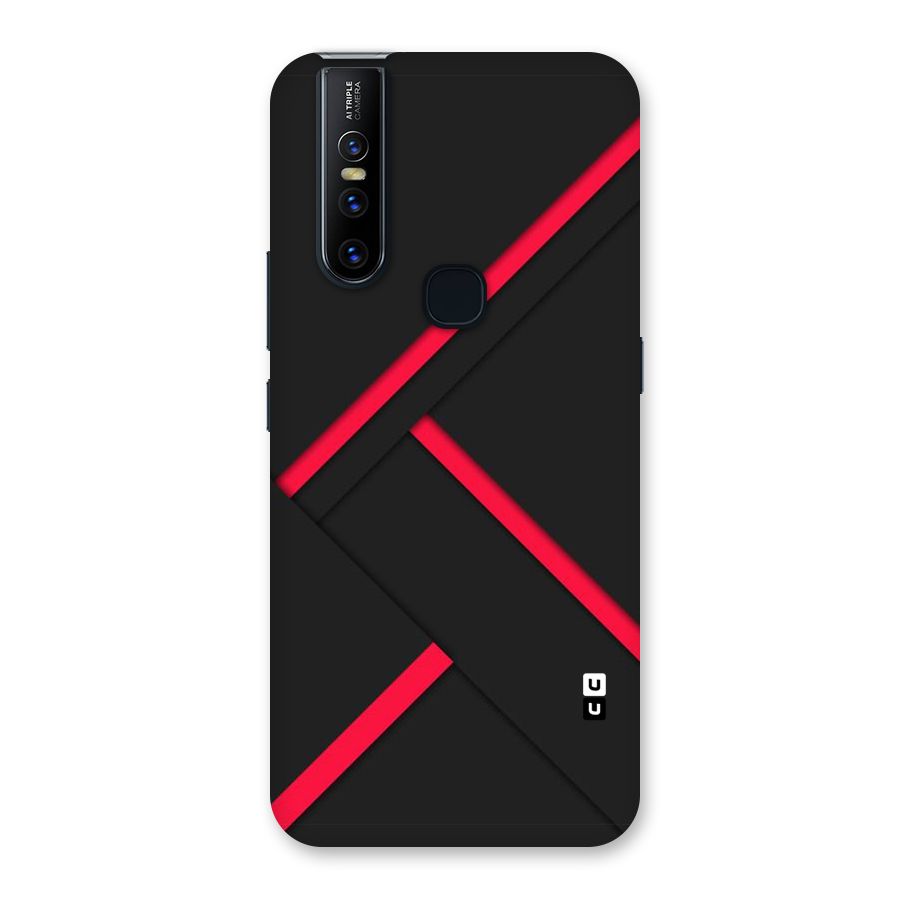 Red Disort Stripes Back Case for Vivo V15