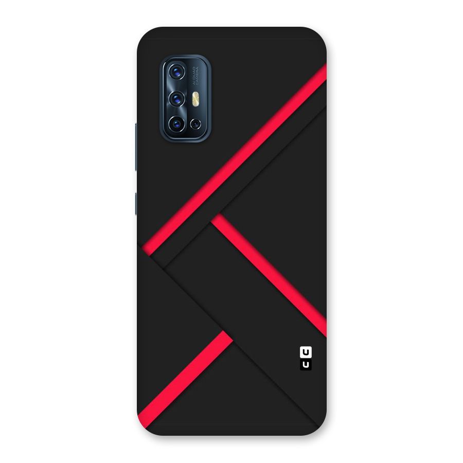Red Disort Stripes Back Case for Vivo V17