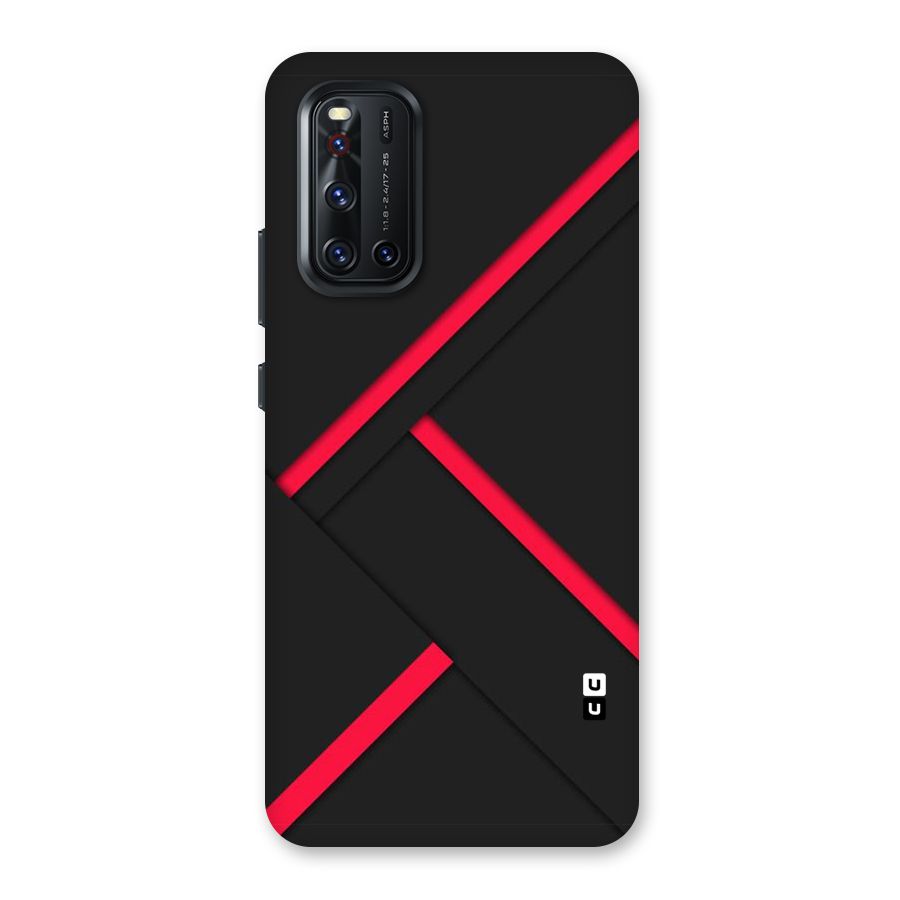 Red Disort Stripes Back Case for Vivo V19