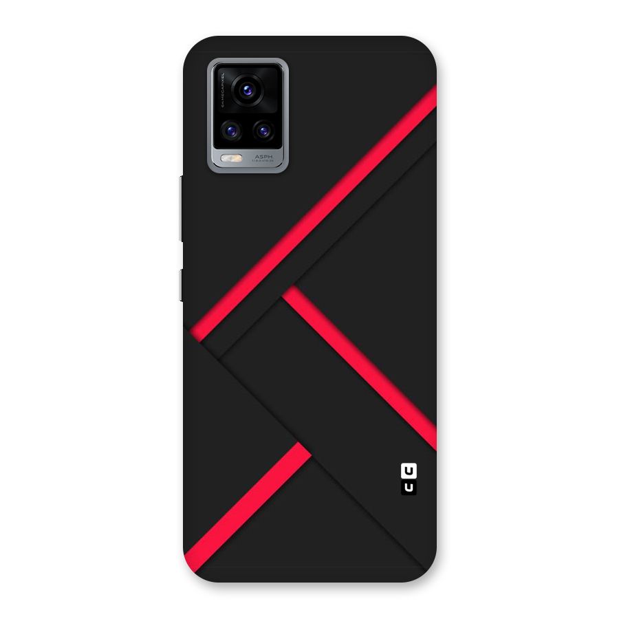 Red Disort Stripes Back Case for Vivo V20