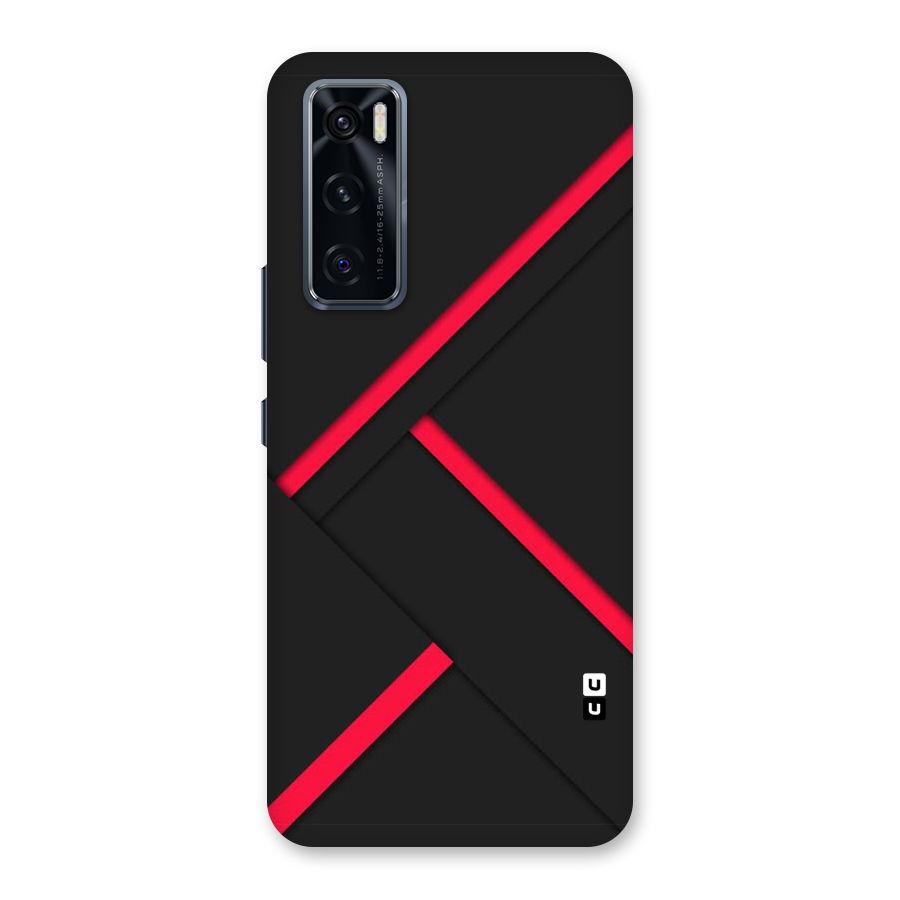 Red Disort Stripes Back Case for Vivo V20 SE