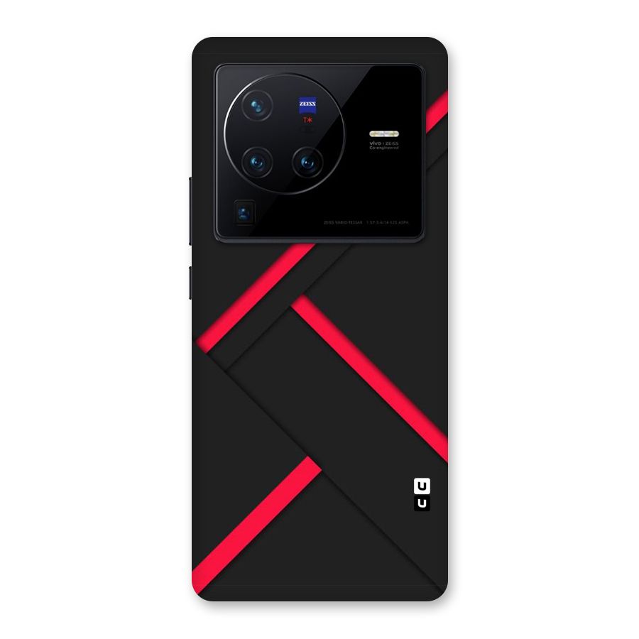 Red Disort Stripes Back Case for Vivo X80 Pro