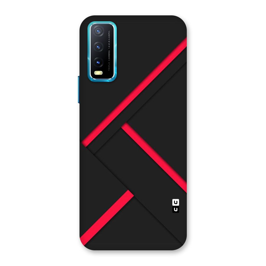Red Disort Stripes Back Case for Vivo Y20G