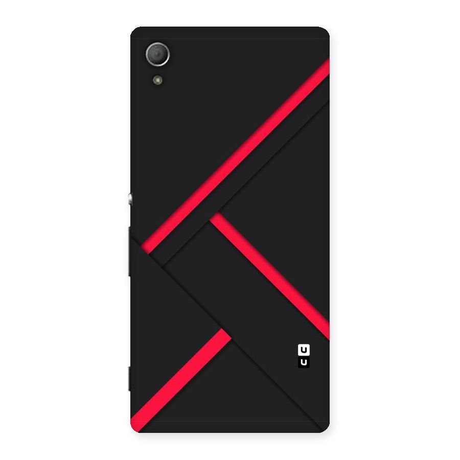 Red Disort Stripes Back Case for Xperia Z4