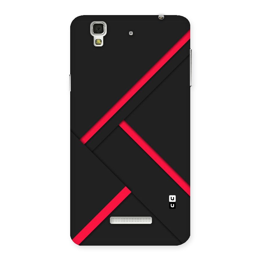 Red Disort Stripes Back Case for YU Yureka Plus