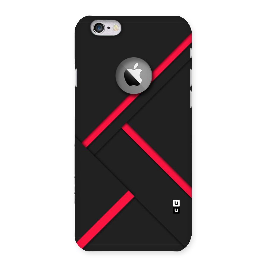 Red Disort Stripes Back Case for iPhone 6 Logo Cut