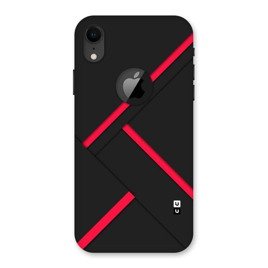 Red Disort Stripes Back Case for iPhone XR Logo Cut