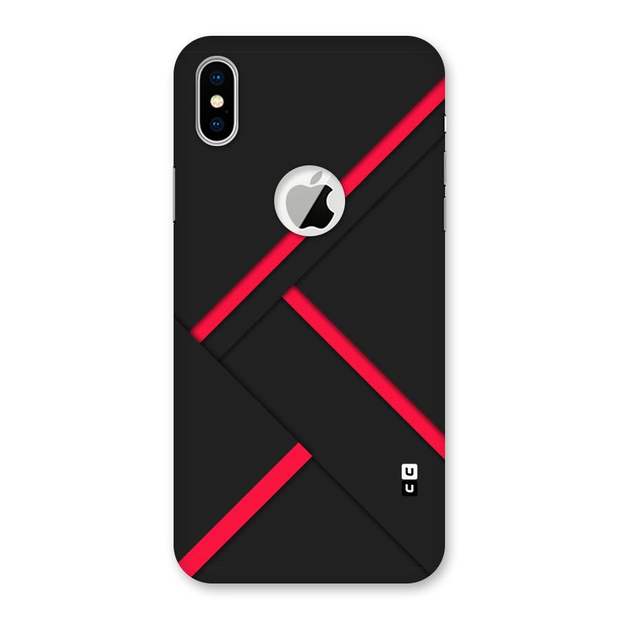 Red Disort Stripes Back Case for iPhone XS Logo Cut