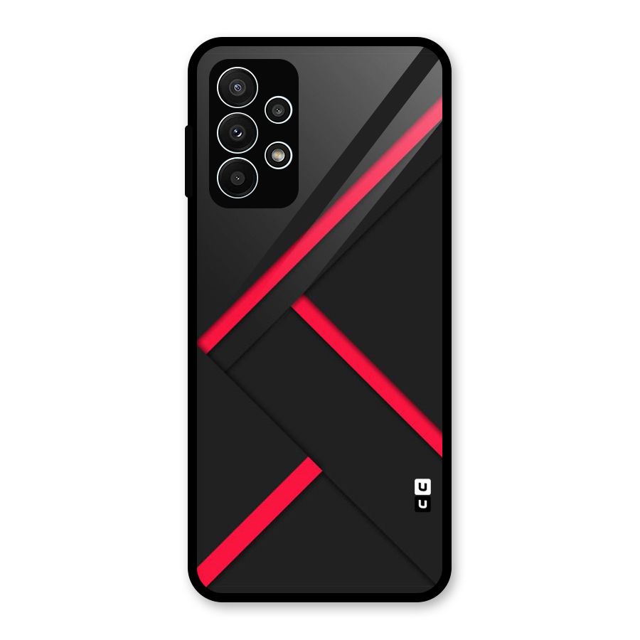 Red Disort Stripes Glass Back Case for Galaxy A23