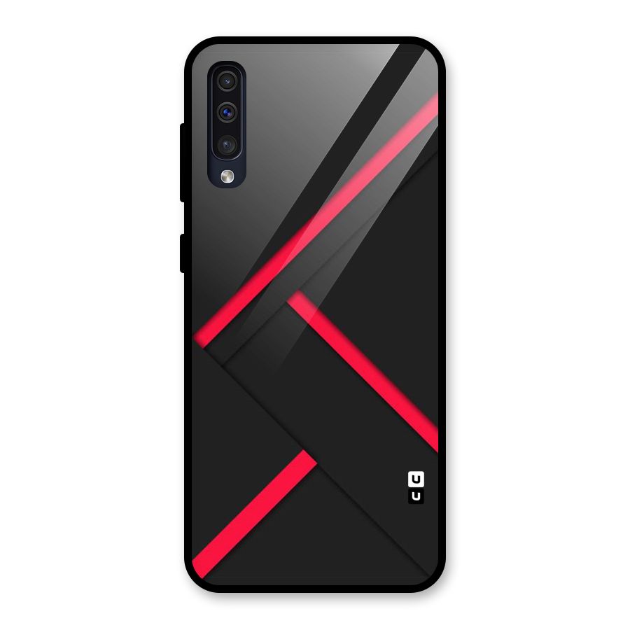 Red Disort Stripes Glass Back Case for Galaxy A30s
