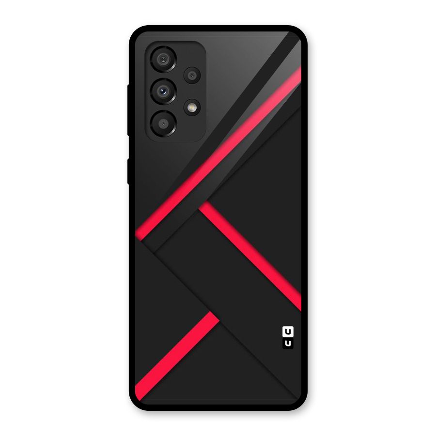 Red Disort Stripes Glass Back Case for Galaxy A33 5G