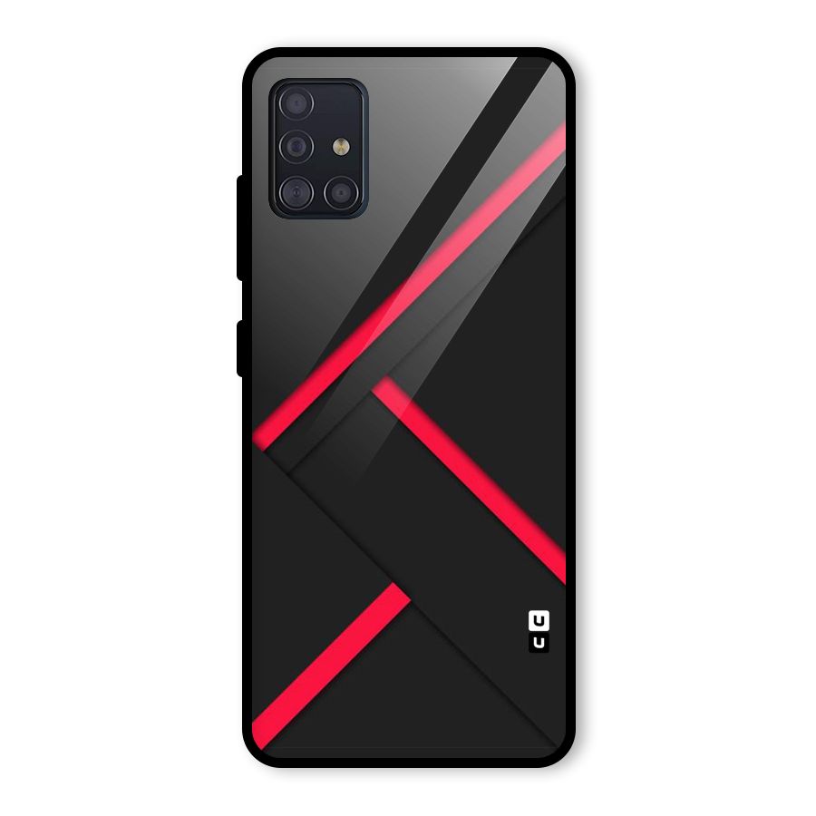 Red Disort Stripes Glass Back Case for Galaxy A51