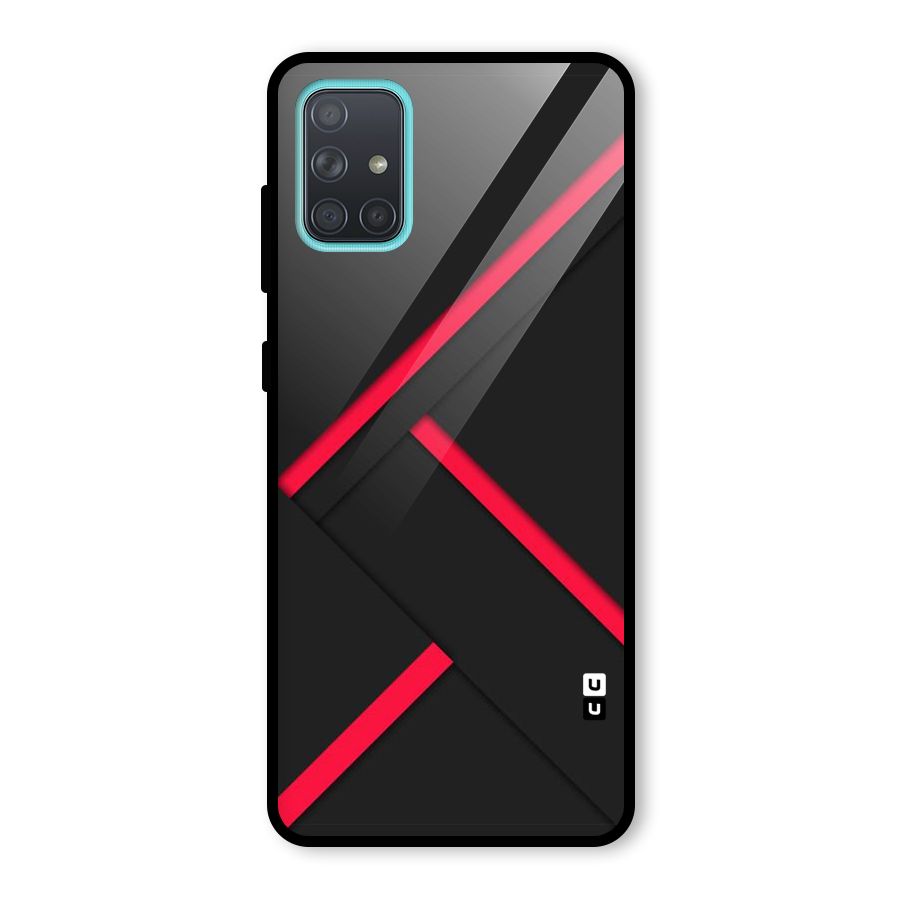 Red Disort Stripes Glass Back Case for Galaxy A71