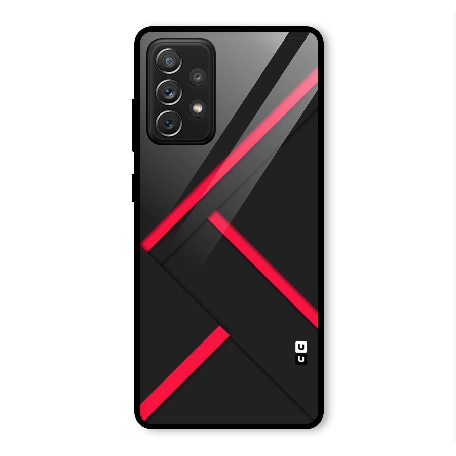 Red Disort Stripes Glass Back Case for Galaxy A72